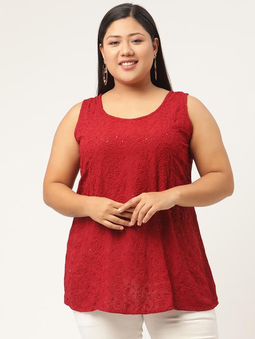 red solid plus top - 18308957 -  Standard Image - 0