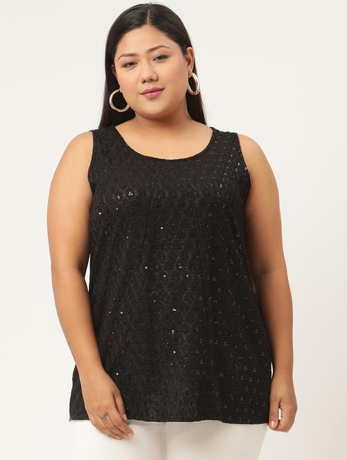 black solid regular top - 18308958 - Standard Image - 0