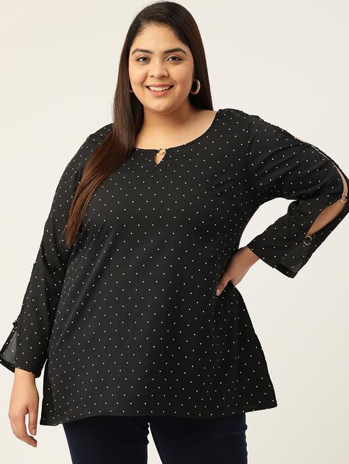 black polka dots regular top - 18308978 - Standard Image - 0
