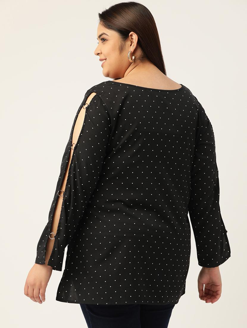 black polka dots regular top - 18308978 - Standard Image - 2