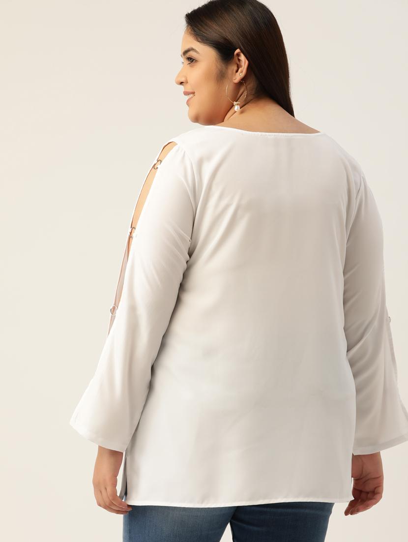 white solid regular top - 18308981 - Standard Image - 2