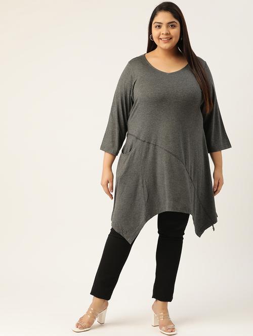 grey solid asymmetric top - 18309004 -  Standard Image - 0