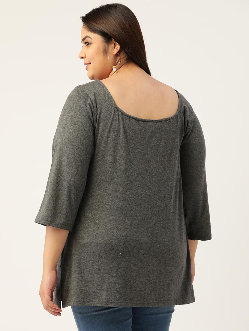 grey solid plus top - 18309012 - Standard Image - 2