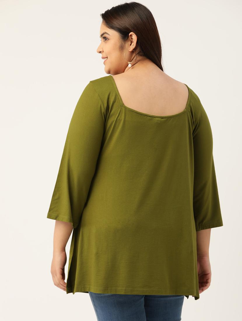 olive solid plus top - 18309014 - Standard Image - 2