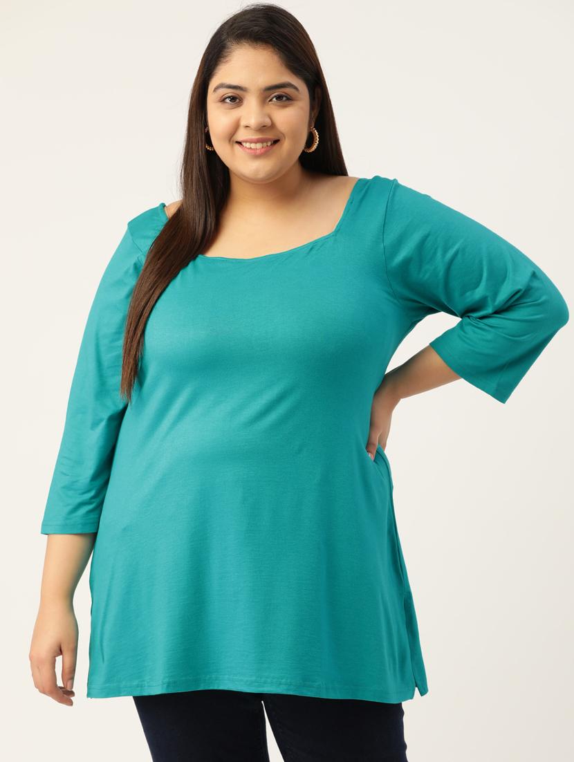 blue solid regular top - 18309016 - Zoom Image - 0