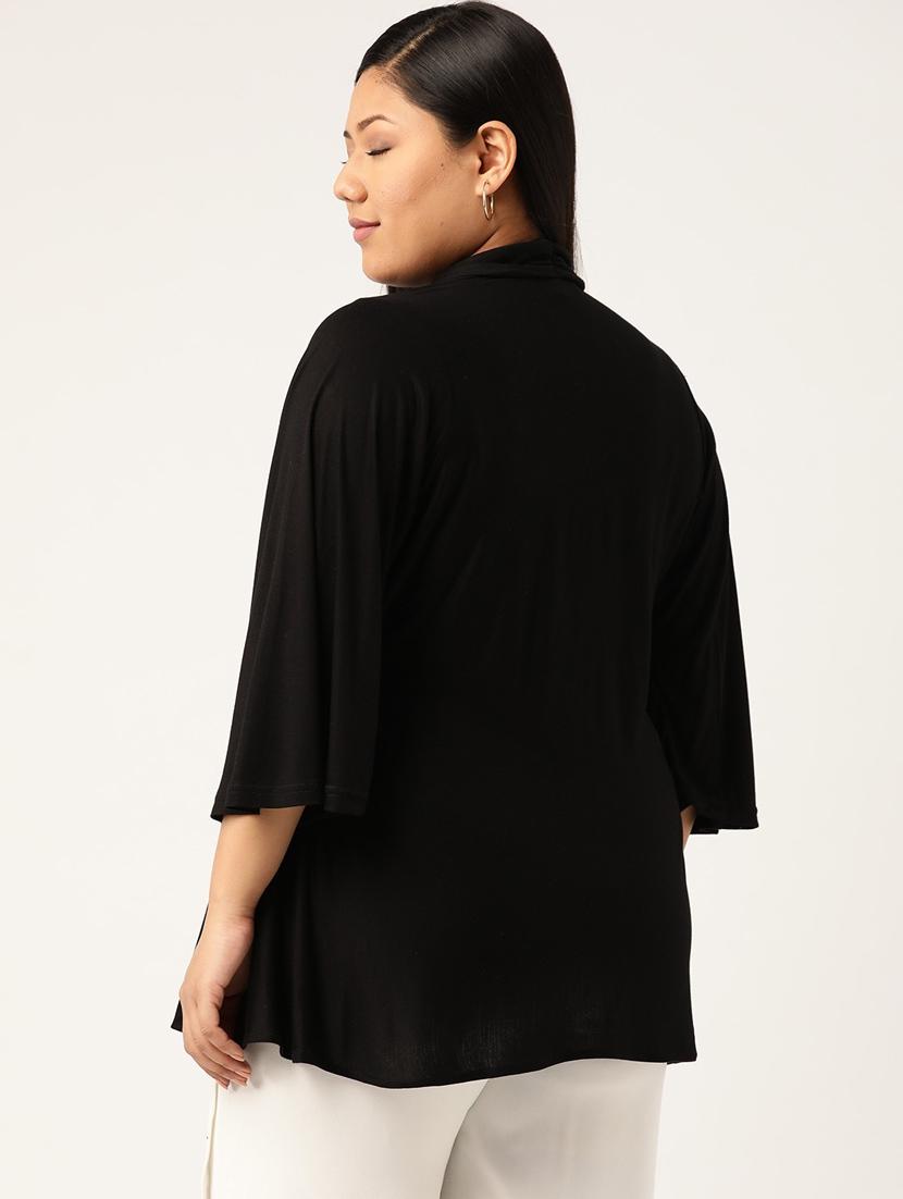 black solid wrap top - 18309046 - Standard Image - 2