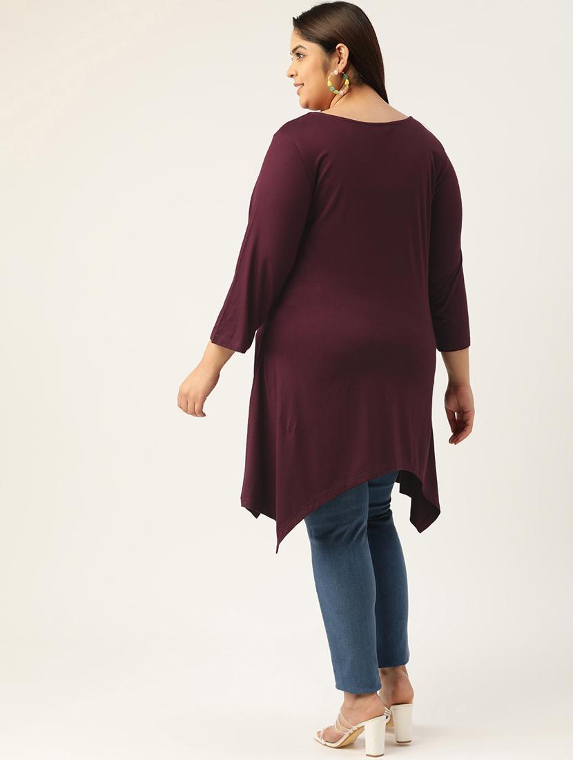 purple solid asymmetric top - 18309052 - Standard Image - 2