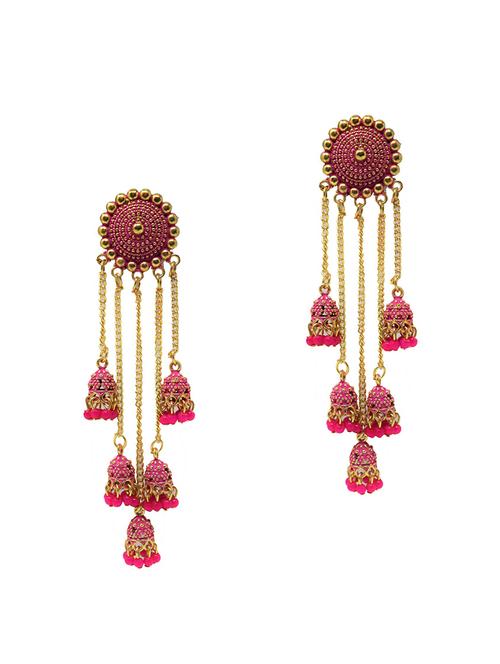 pink gold plated drop earring - 18309057 -  Standard Image - 0