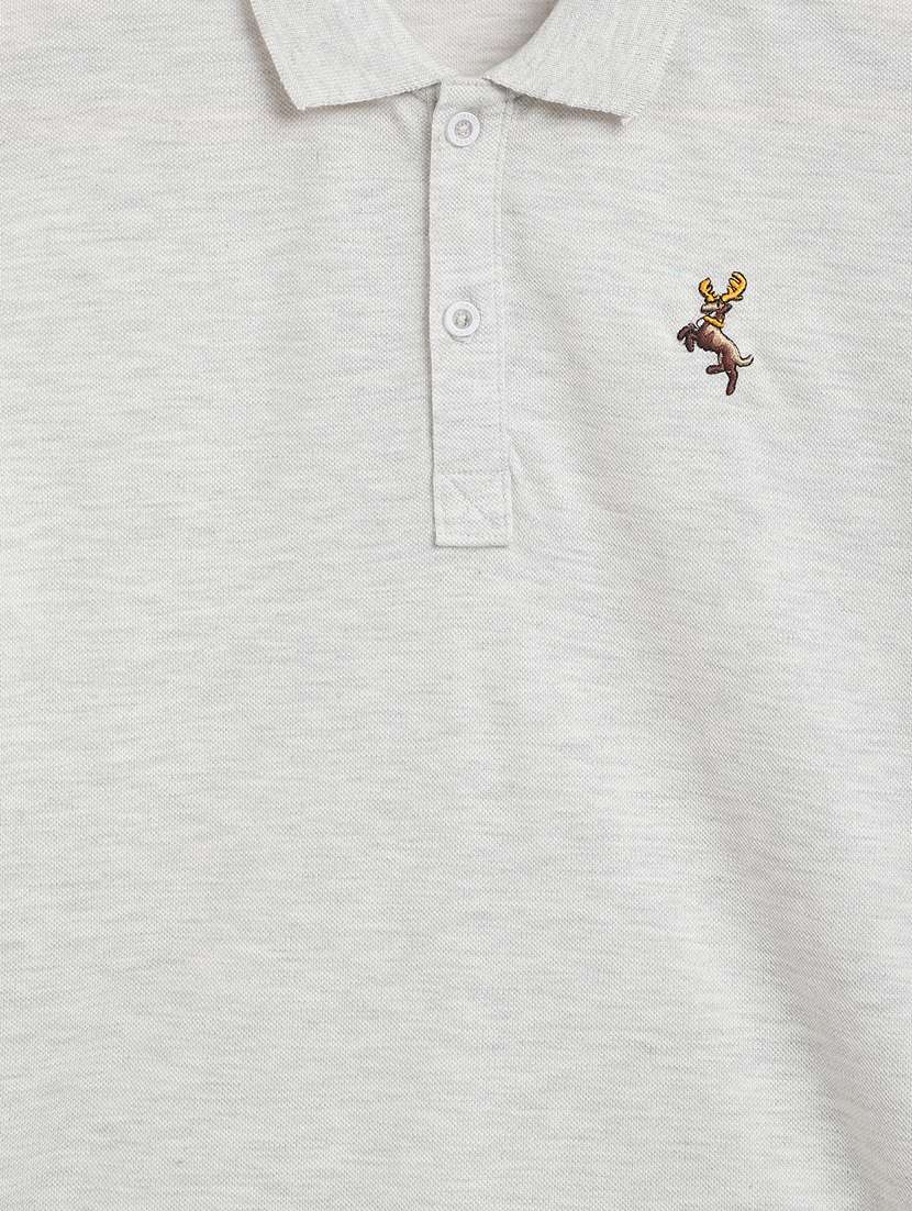 grey embroidered detailed polo t-shirt - 18309139 -  Standard Image - 2