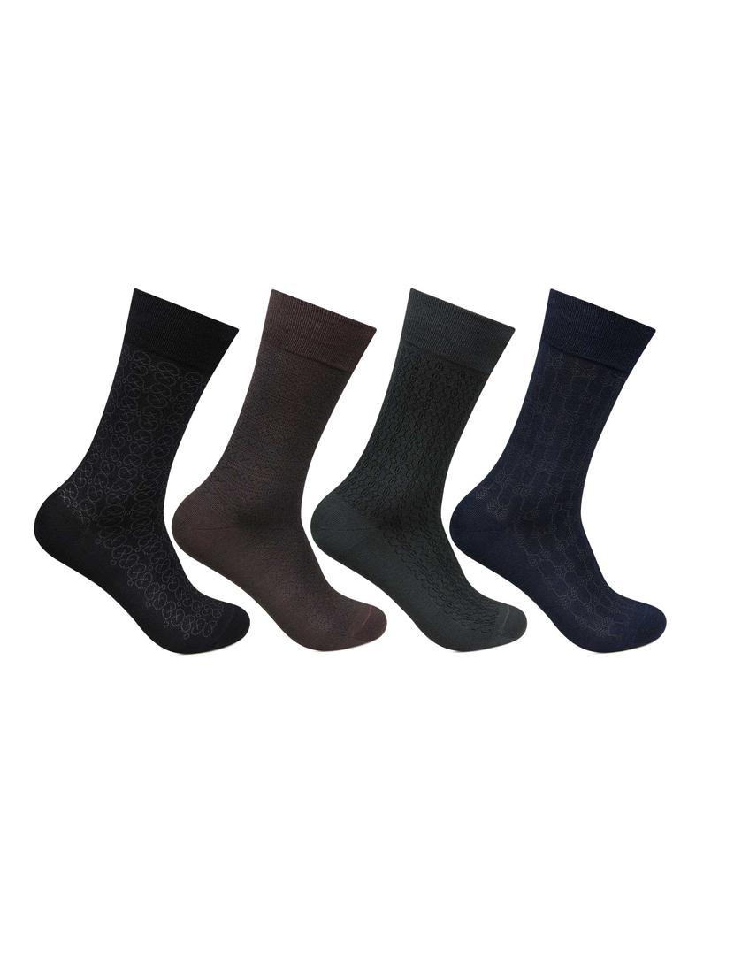 men pack of 4 printed above ankle length socks