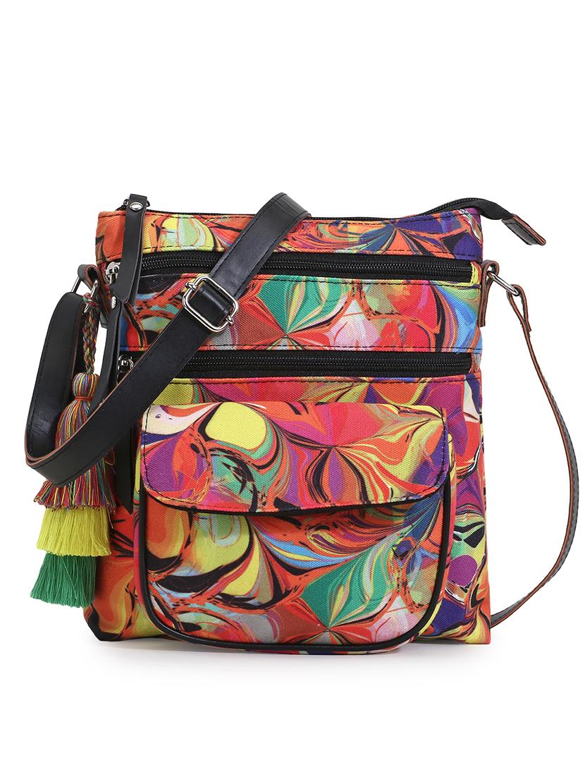 multi colored printed regular sling bag - 18310275 - Zoom Image - 0