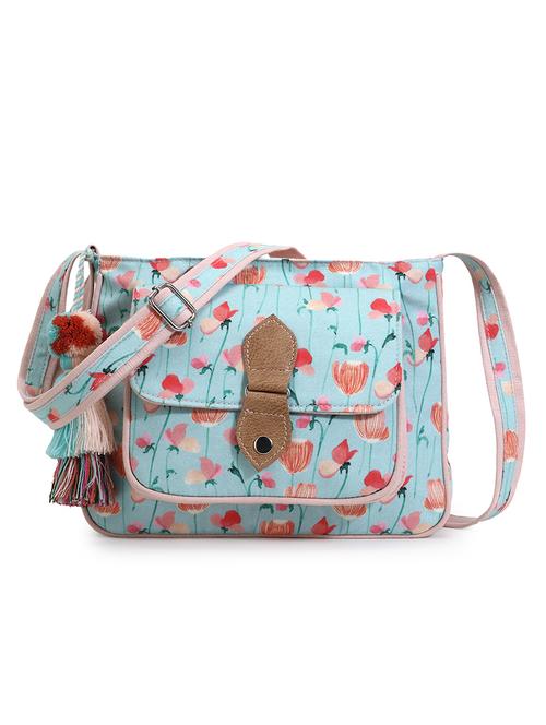 sea green printed regular sling bag - 18310280 -  Standard Image - 0