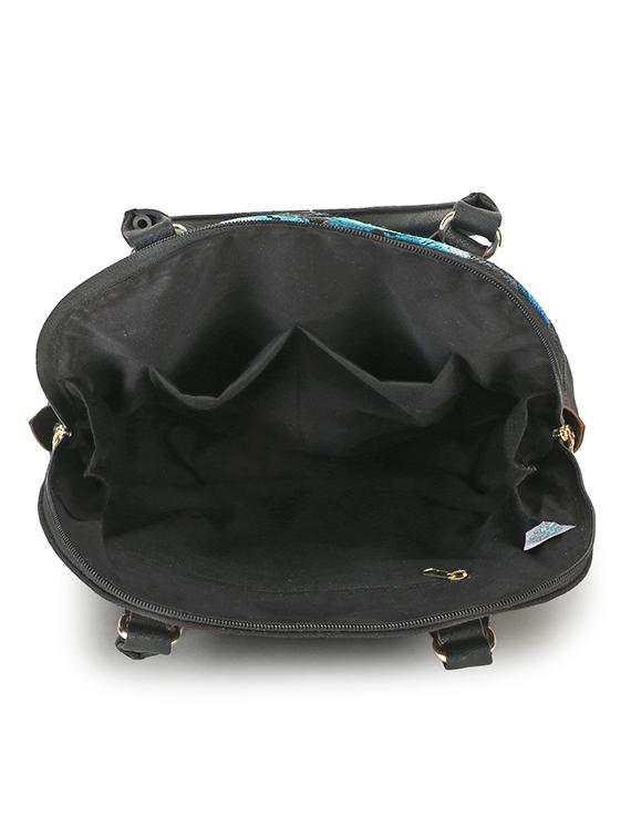 blue embroidered regular handbag - 18310302 - Standard Image - 2