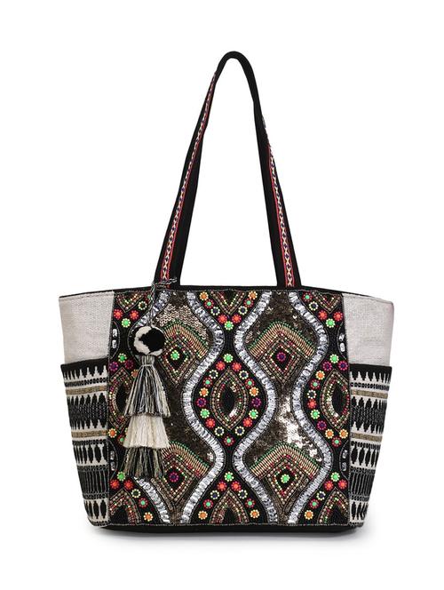 white embellished regular tote bag - 18310304 - Standard Image - 0