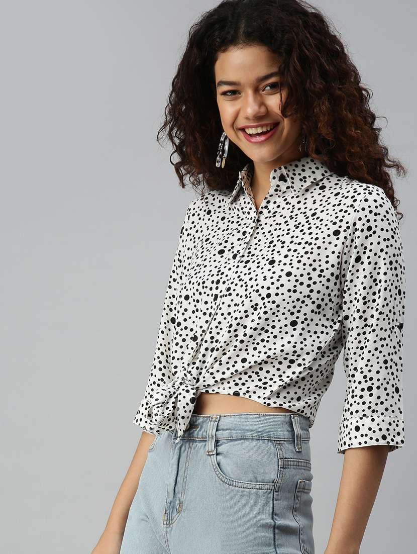 women's crop collared top - 18310417 -  Standard Image - 2