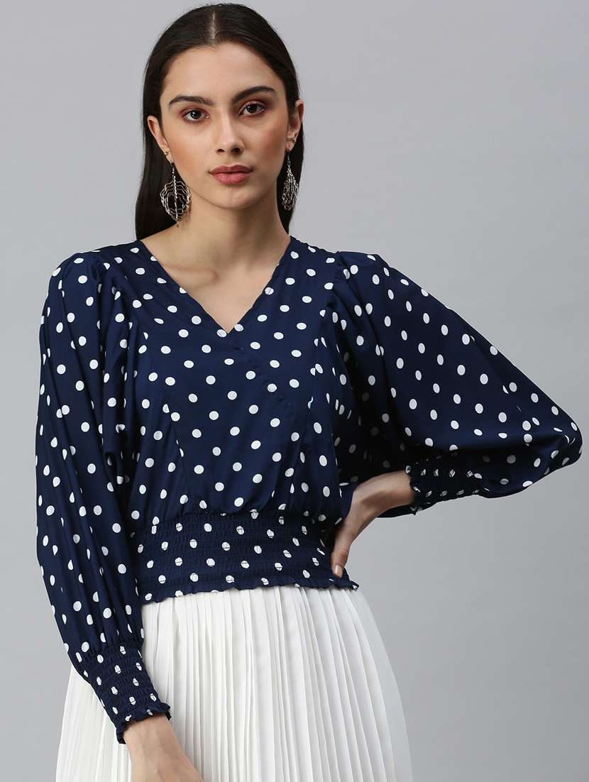 women's blouson v neck top