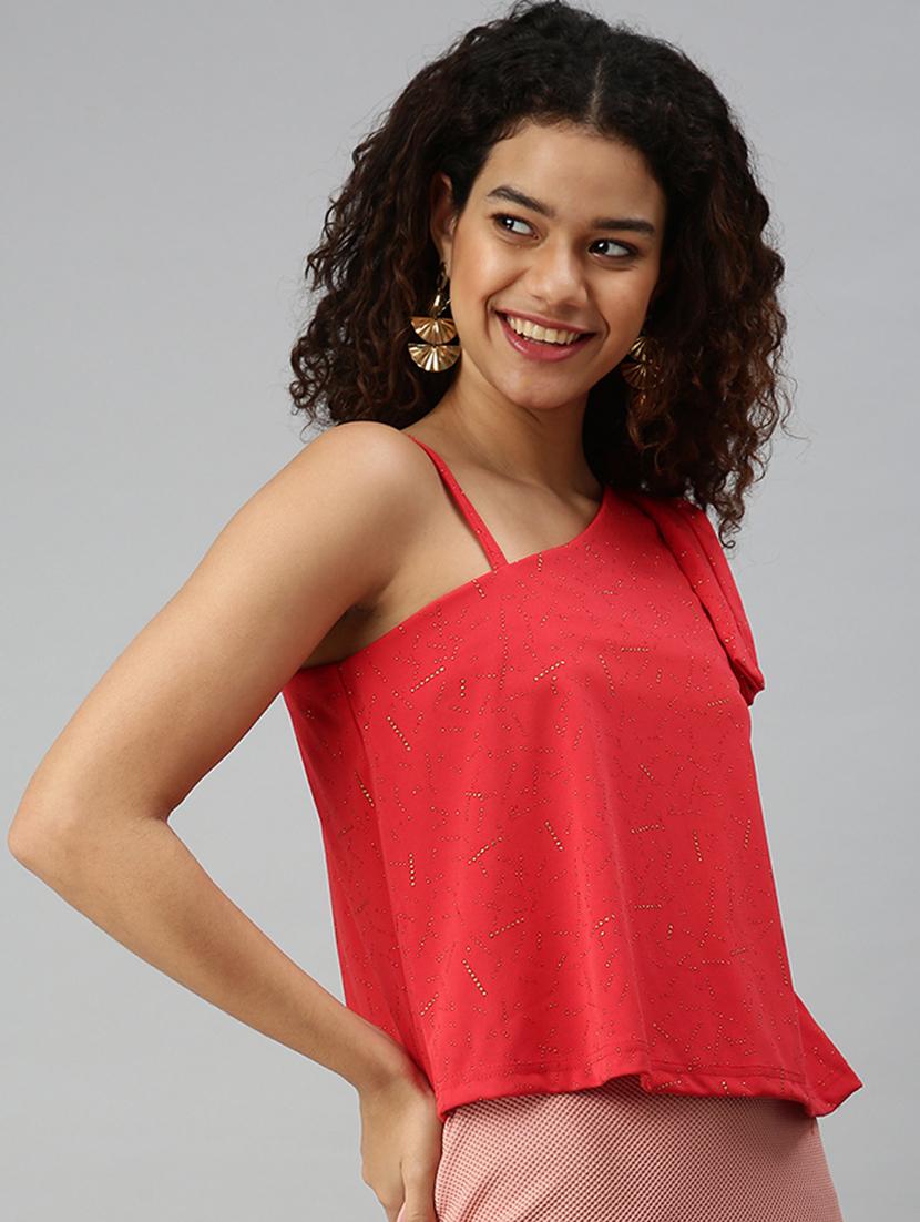 women's straight single shoulder top - 18310423 - Standard Image - 2