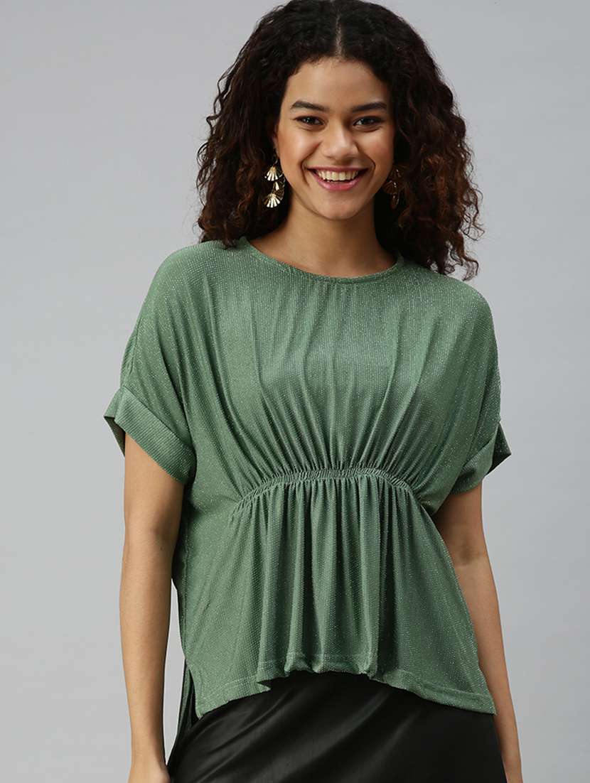 women's a line round neck top