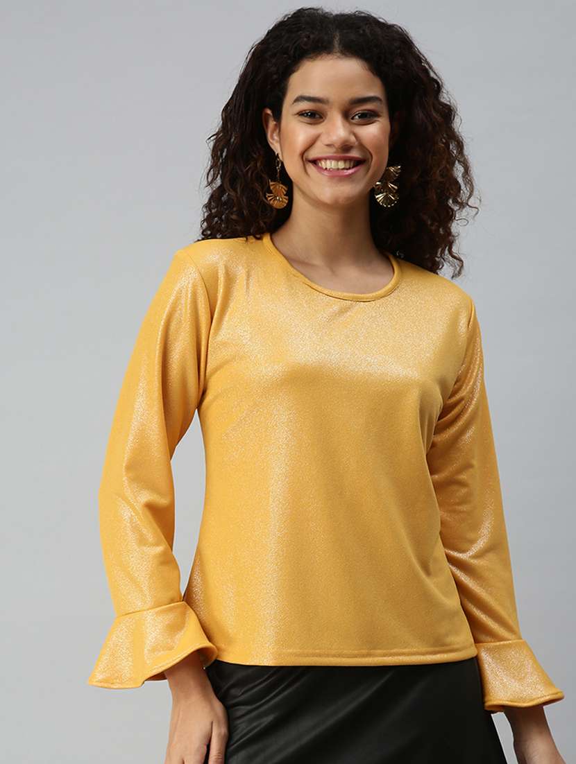 women's straight round neck top