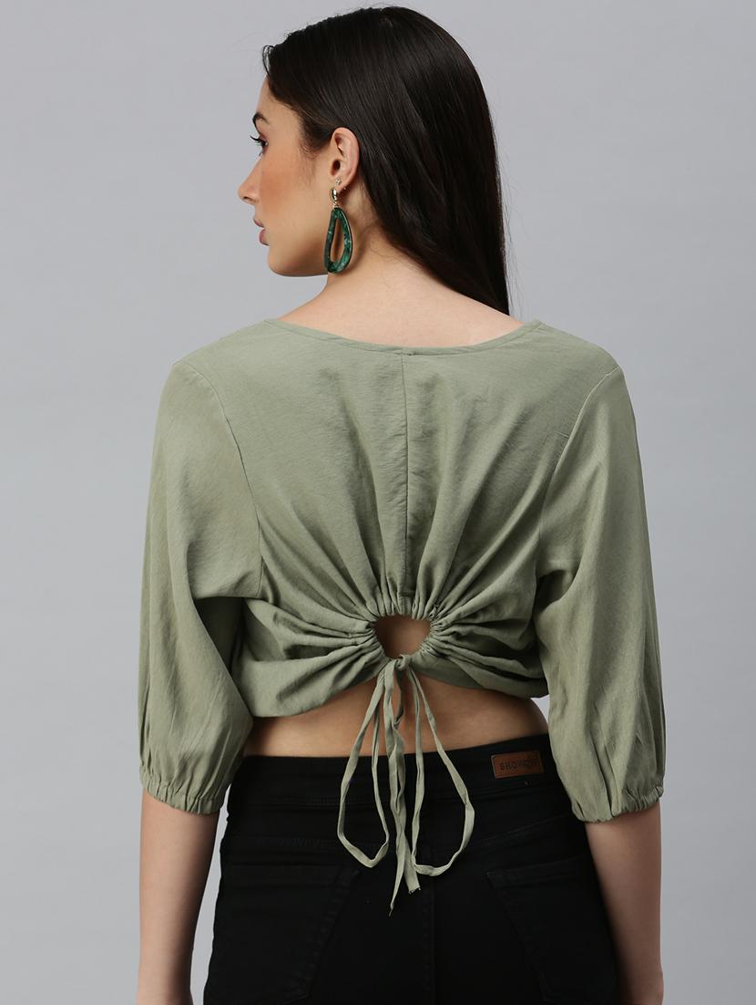 women's crop boat neck top - 18310468 - Standard Image - 2
