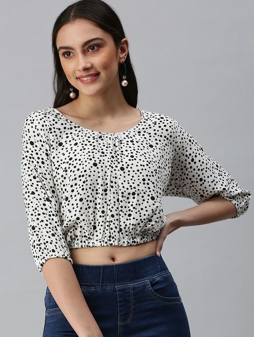 women's crop round neck top - 18310478 -  Standard Image - 0