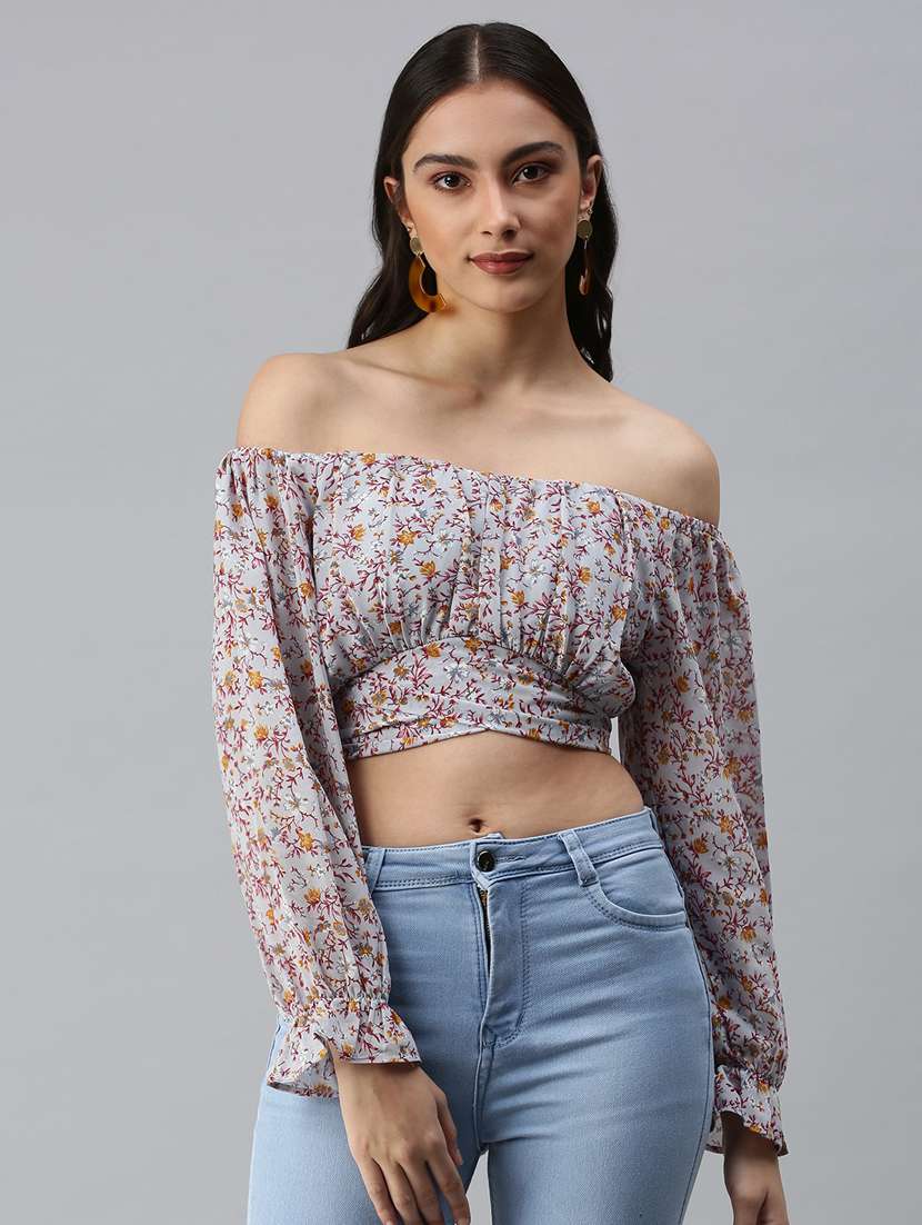 women's crop off shoulder top - 18310480 - Zoom Image - 0