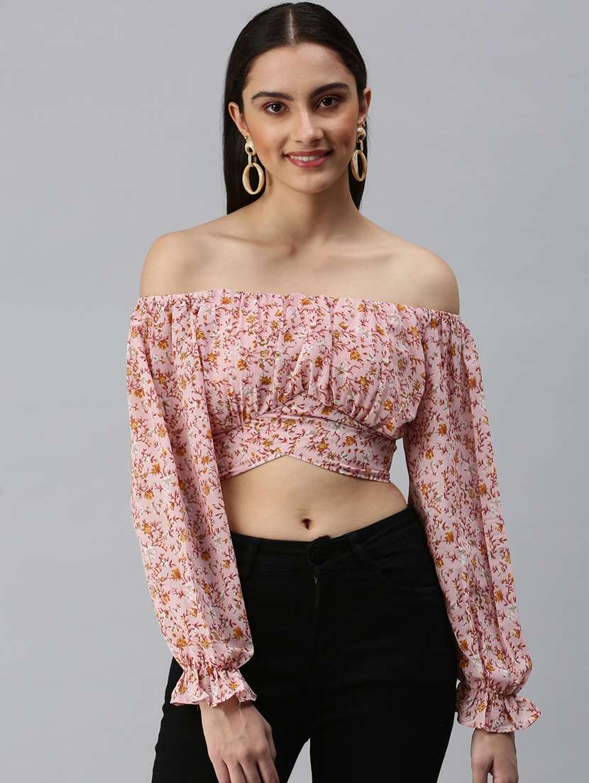 women's crop off shoulder top