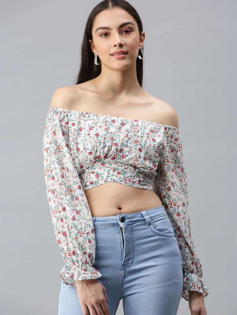 women's crop off shoulder top - 18310483 -  Zoom Image - 0