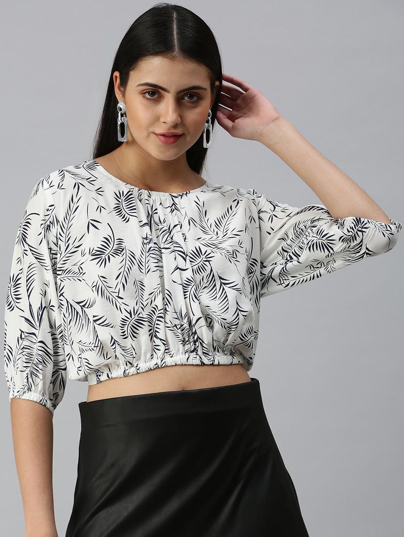 women's blouson round neck top - 18310494 - Zoom Image - 0