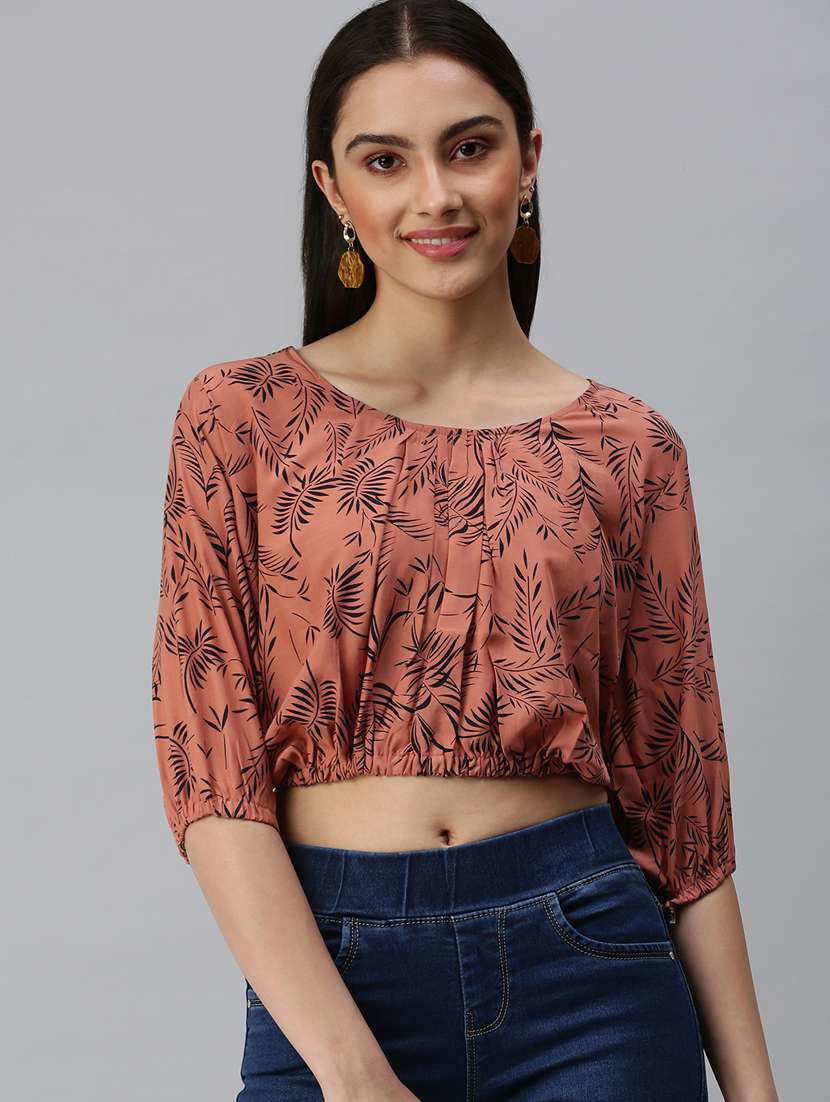 women's blouson round neck top