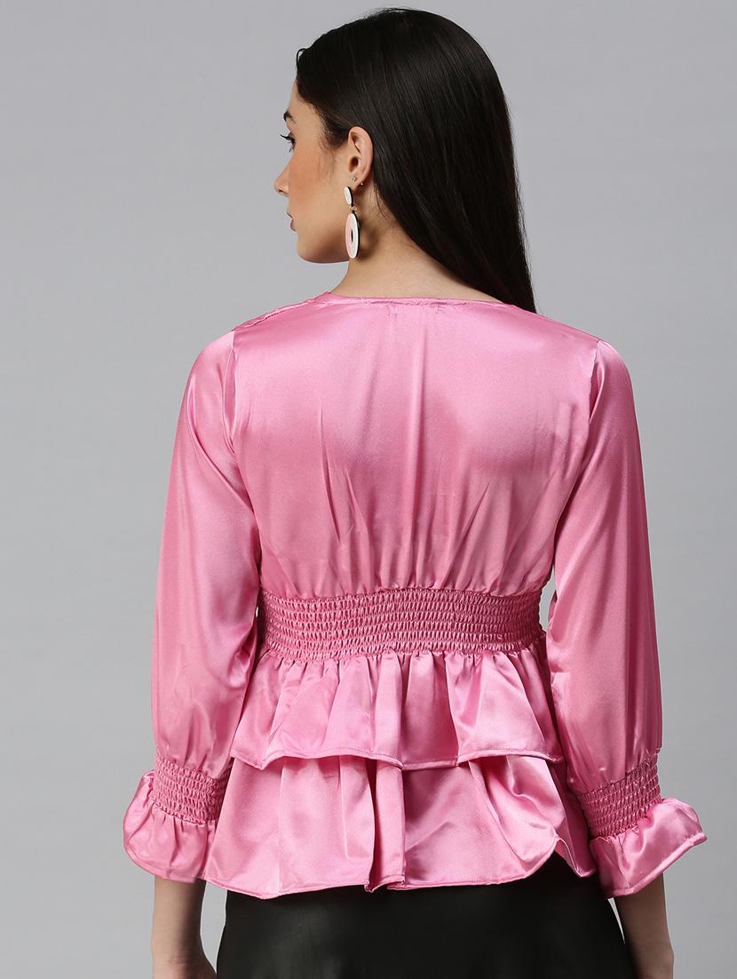 women's peplum v neck top - 18310506 - Standard Image - 2