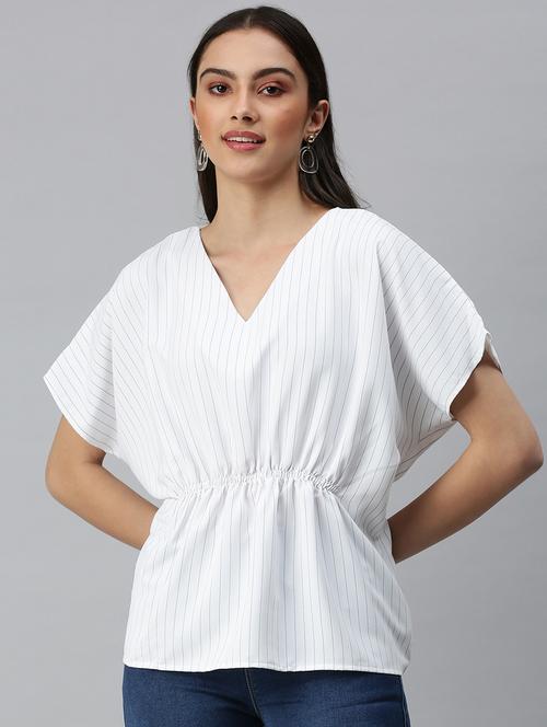 women's peplum v neck top - 18310509 - Standard Image - 0