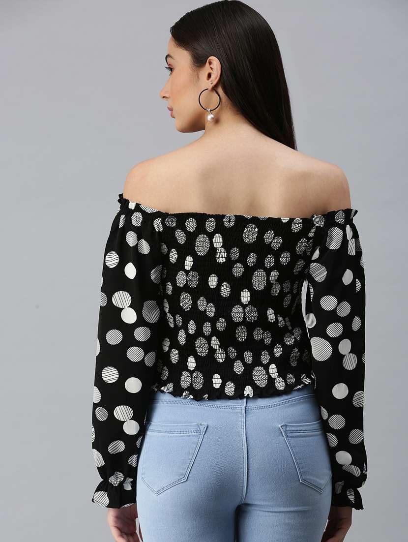 women's printed off shoulder top - 18310520 -  Standard Image - 2