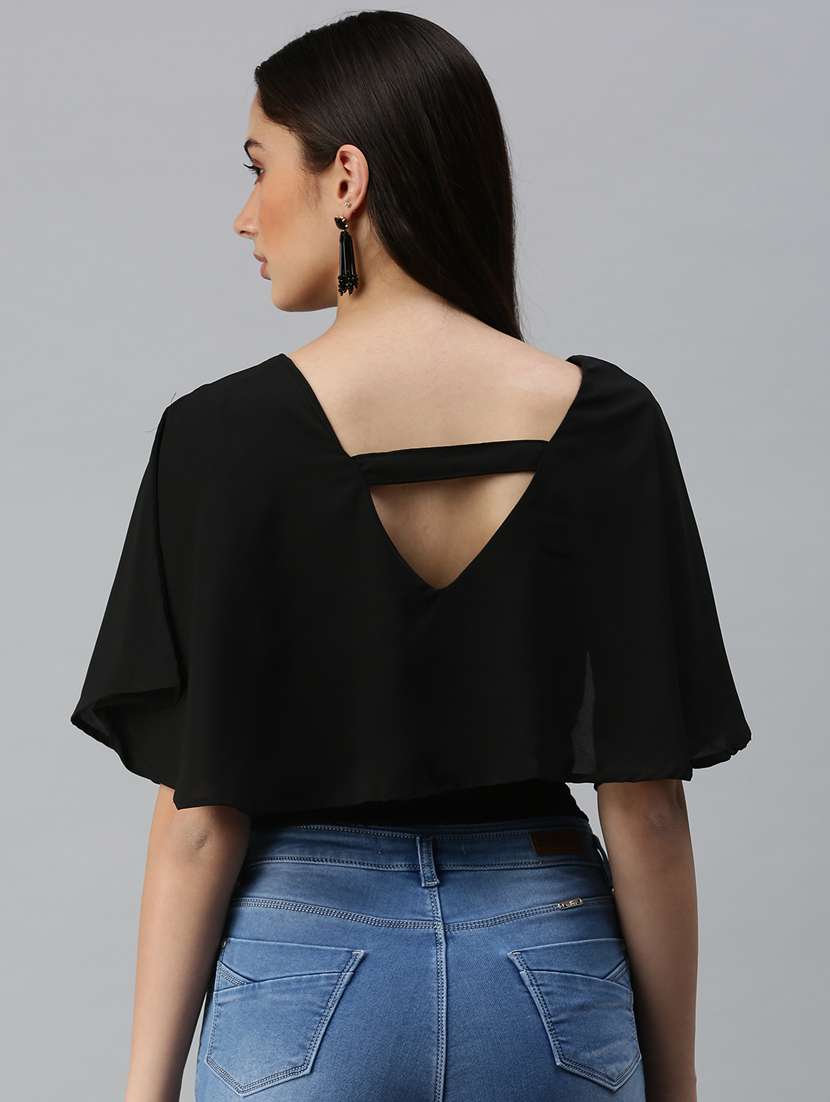 women's blouson v neck top - 18310527 - Standard Image - 2