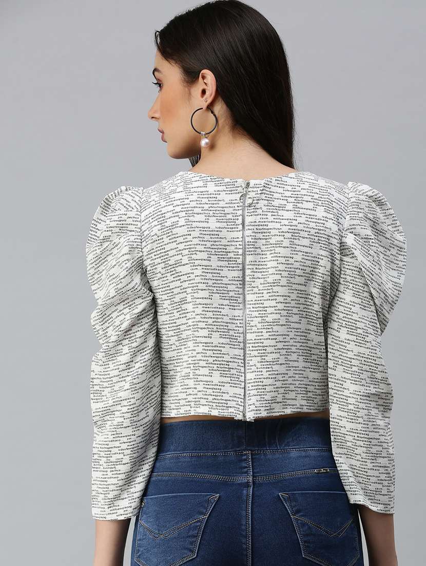 women's crop round neck top - 18310532 -  Standard Image - 2