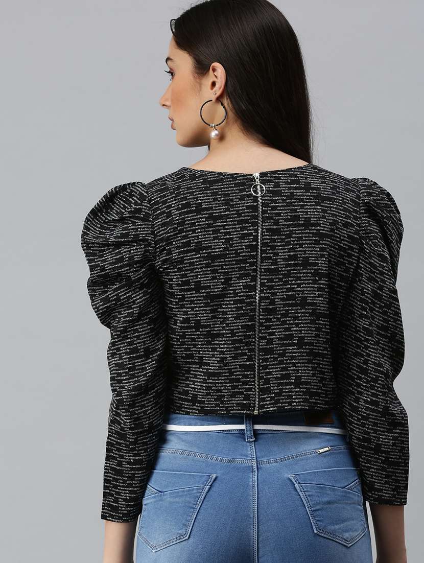 women's crop round neck top - 18310533 -  Standard Image - 2