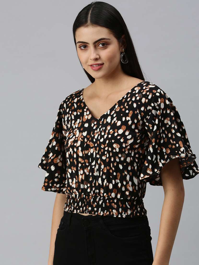 women's straight v neck top