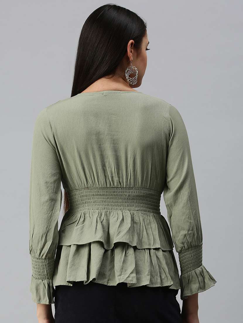 women's peplum v neck top - 18310546 -  Standard Image - 2