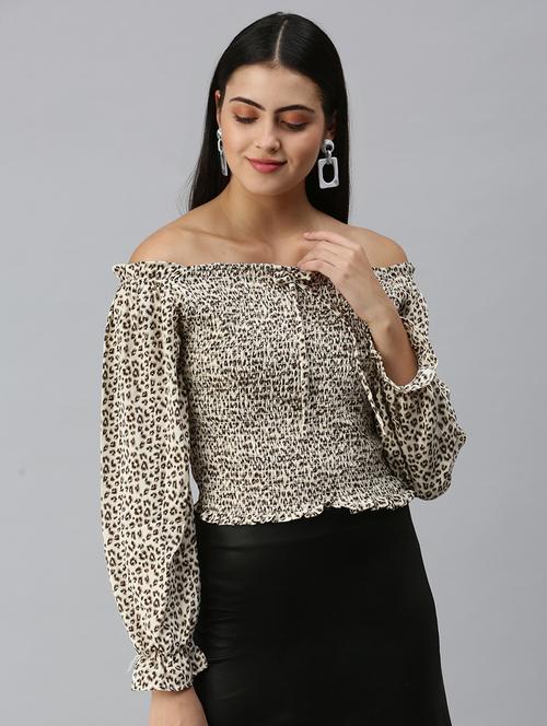 women's crop off shoulder top - 18310553 -  Standard Image - 0