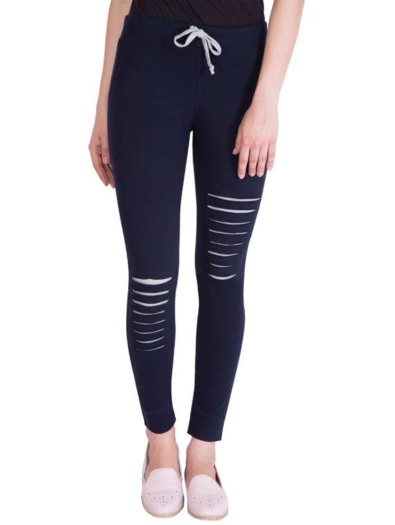 drawstring waist solid track pant