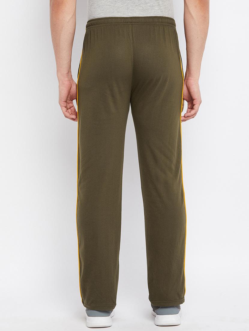 olive-green solid full length track pant - 18312057 - Standard Image - 2