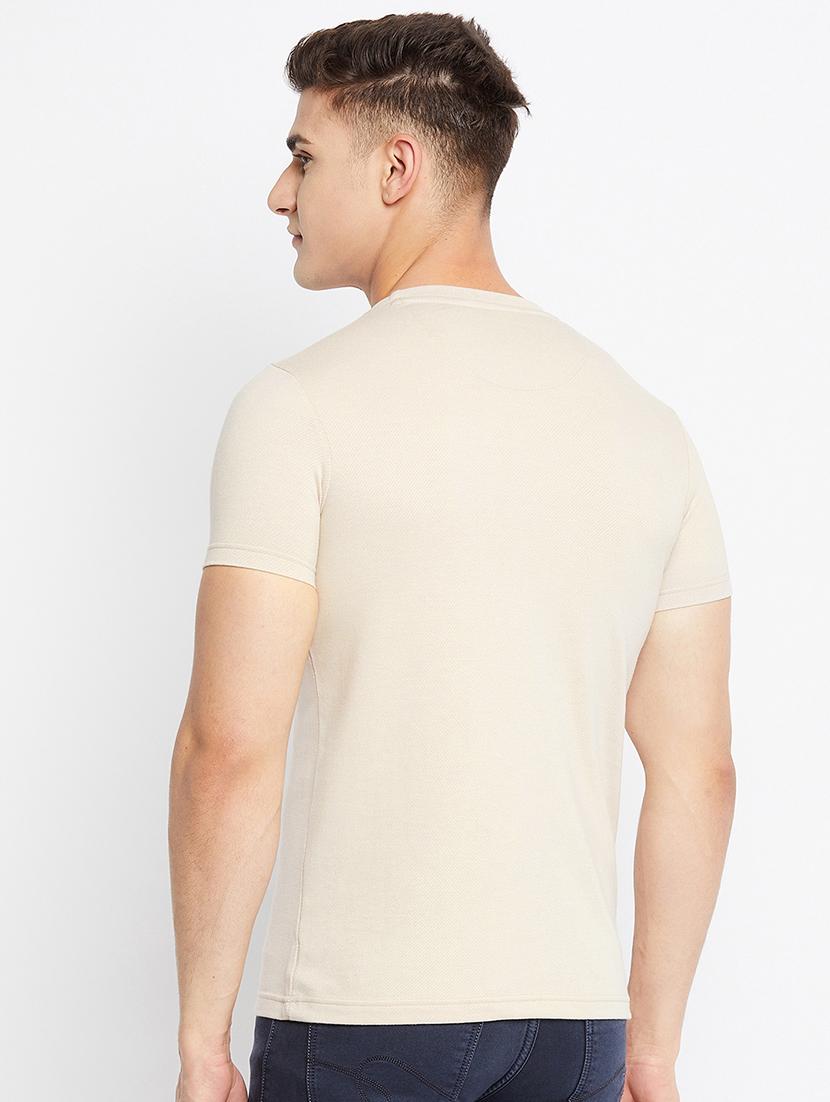 beige chest printed t-shirt - 18312071 - Standard Image - 2