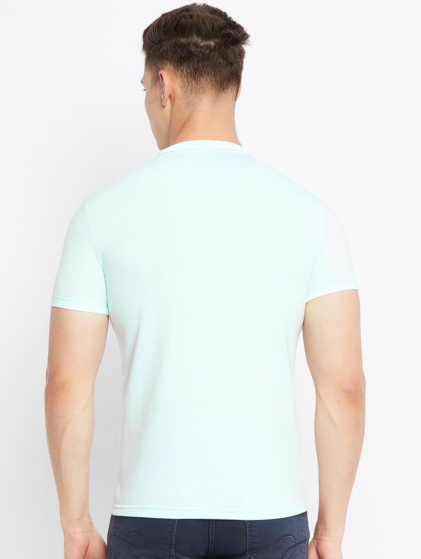 light blue chest printed t-shirt - 18312072 - Standard Image - 2