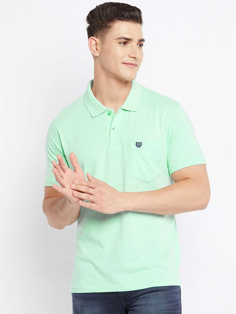 green solid polo t-shirt