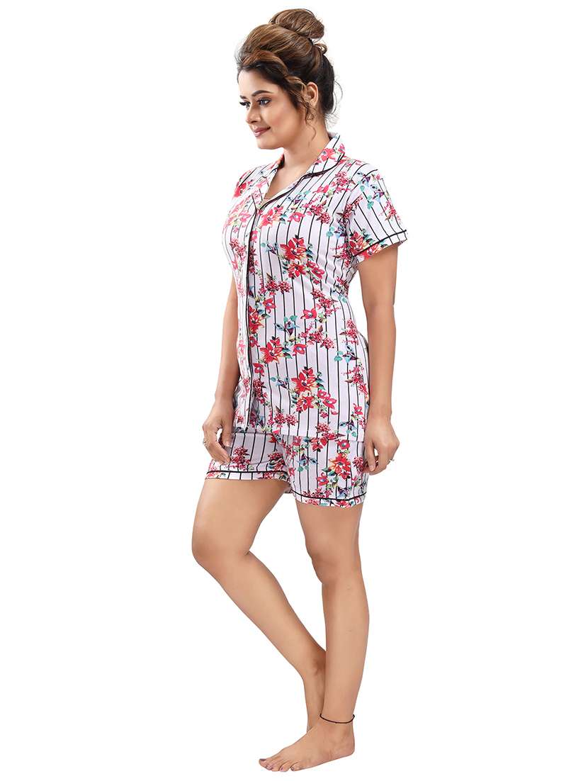 pack of 2 printed nightwear shorts set - 18312124 - Standard Image - 2