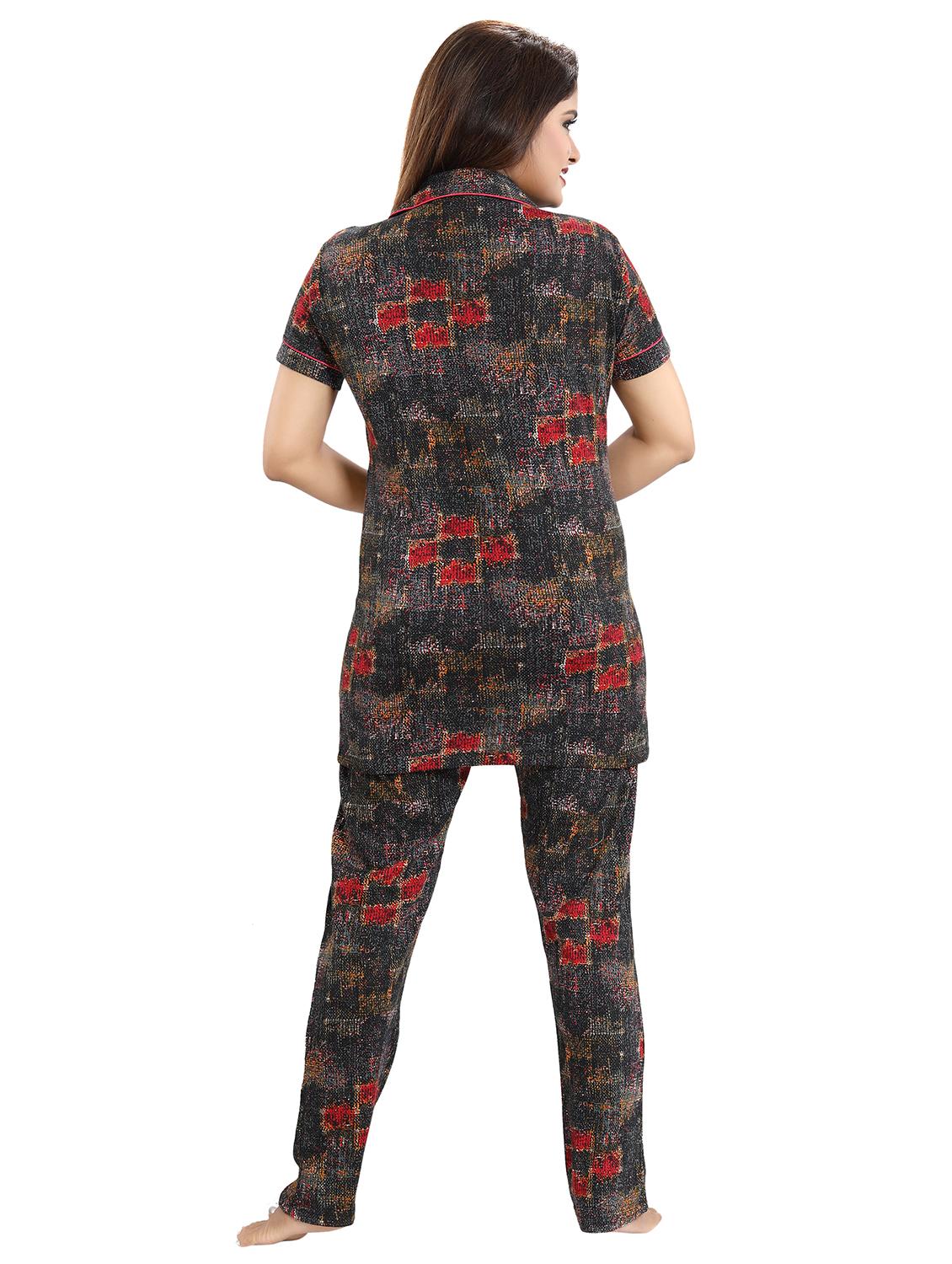 shirt collar abstract nightwear pajama set - 18312135 - Standard Image - 2