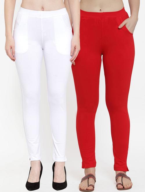 set of 2 multi colored solid legging - 18312444 -  Standard Image - 0