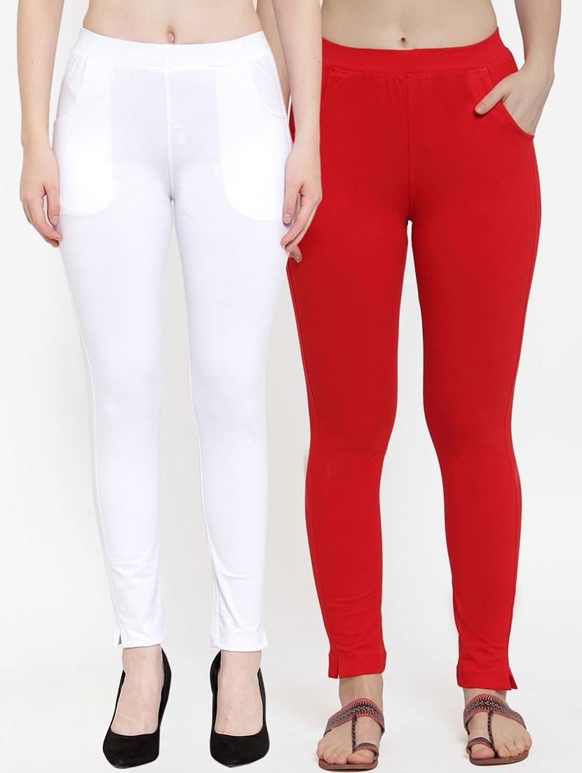 set of 2 multi colored solid legging - 18312444 -  Zoom Image - 0