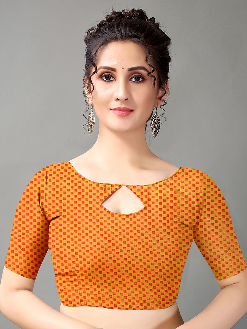 yellow georgette printed saree with blouse - 18312574 - Standard Image - 2