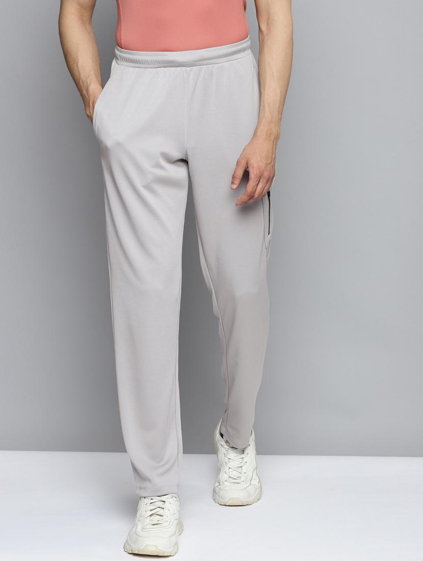 grey solid full length track pant